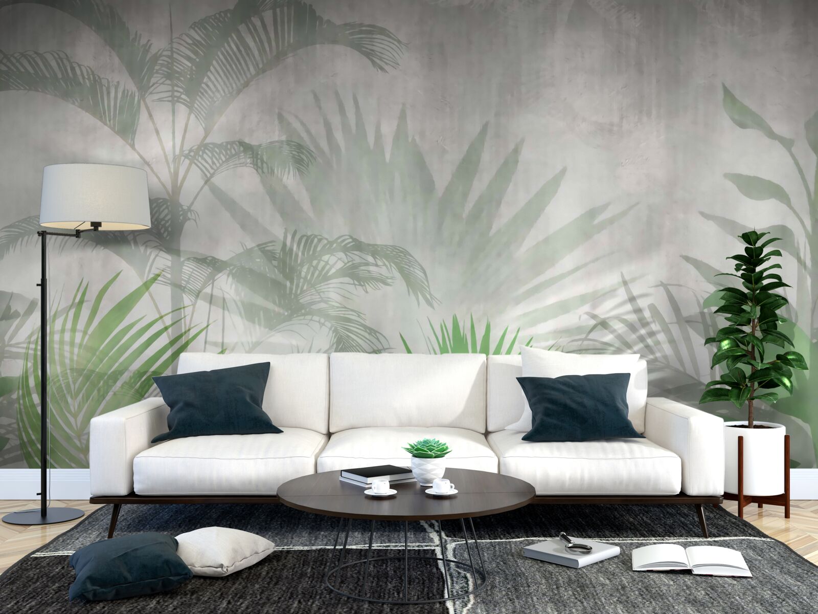 Fototapet ferigi tropicale în ploaie