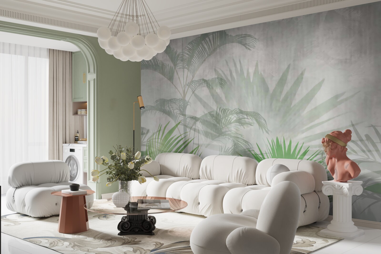 Fototapet ferigi tropicale în ploaie