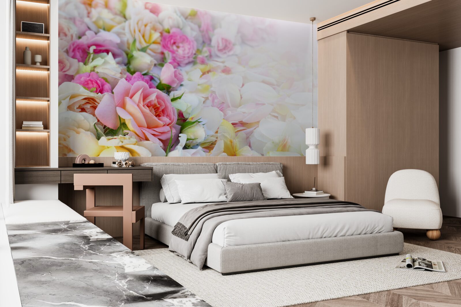 Fototapet buchet de flori de vară luxuriante