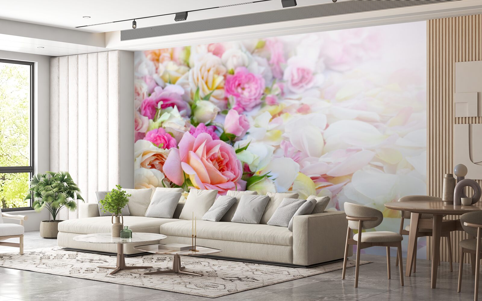 Fototapet buchet de flori de vară luxuriante