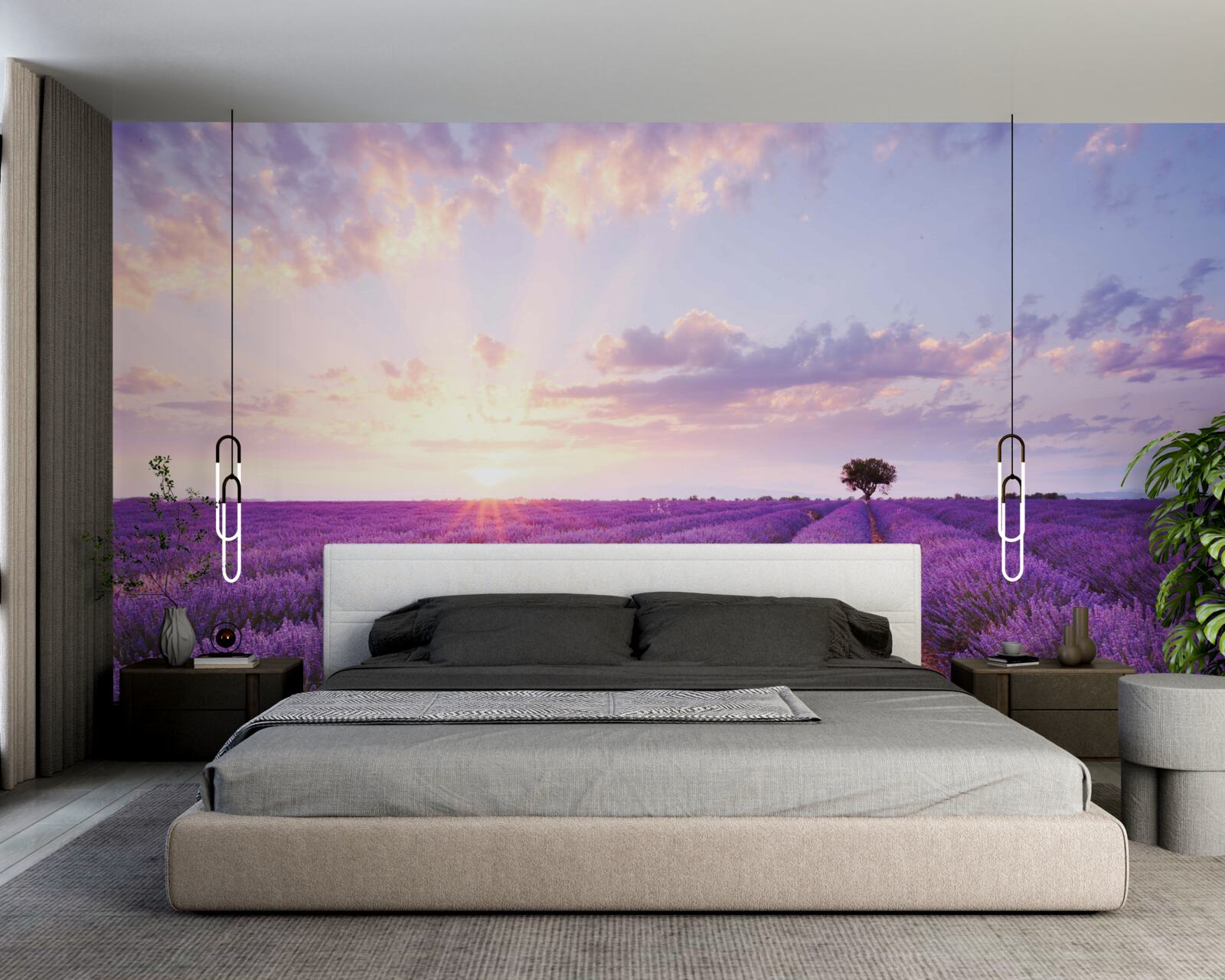 Fototapet un câmp de lavandă plin de aromă