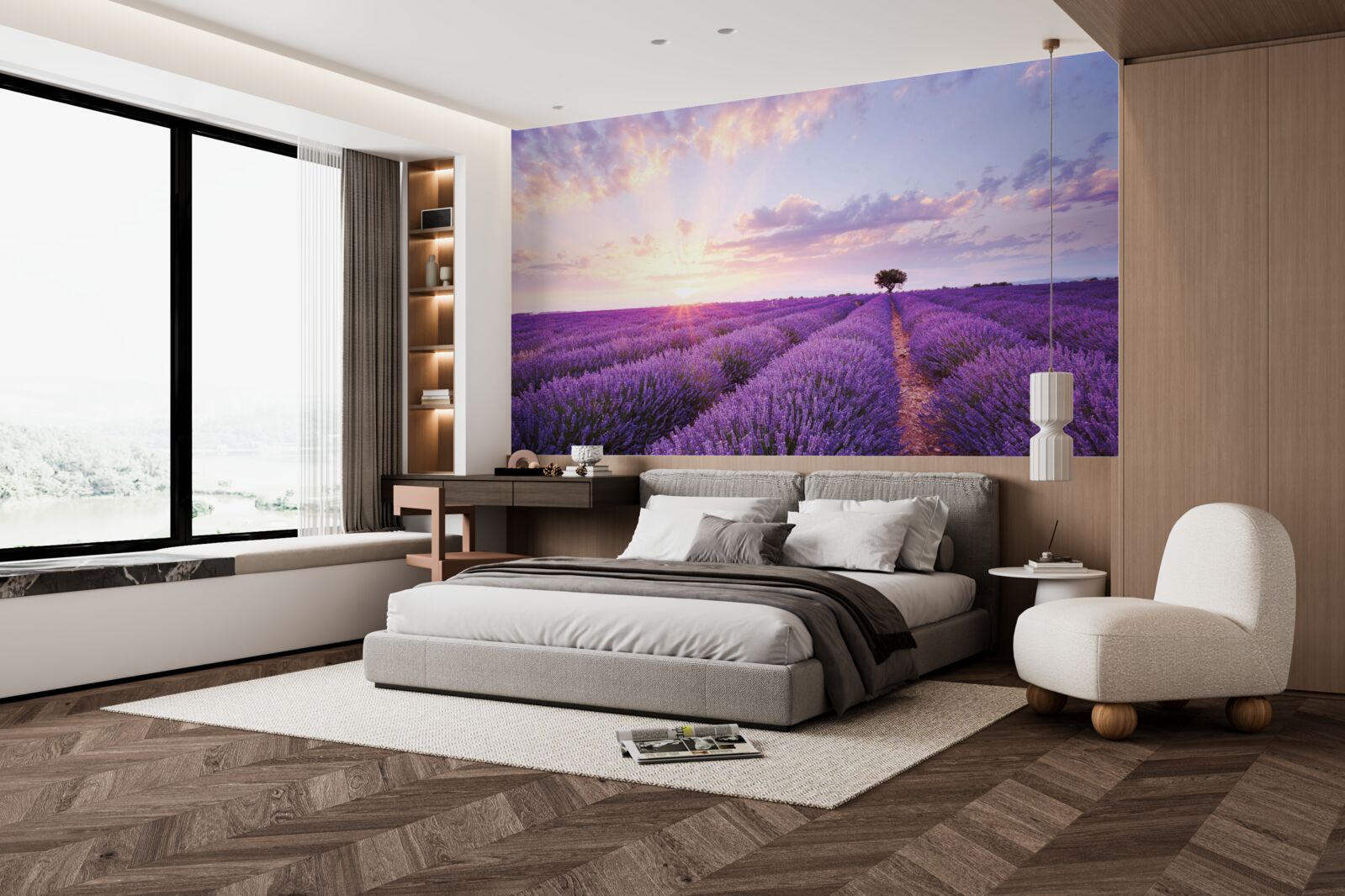 Fototapet un câmp de lavandă plin de aromă