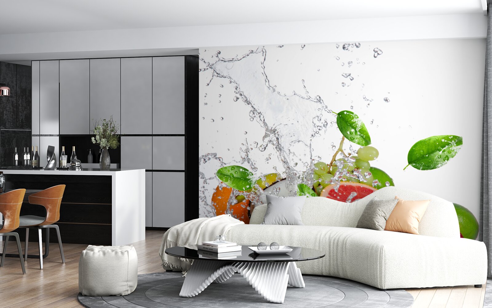 Fototapet fructe de sezon și apă de nucă de cocos