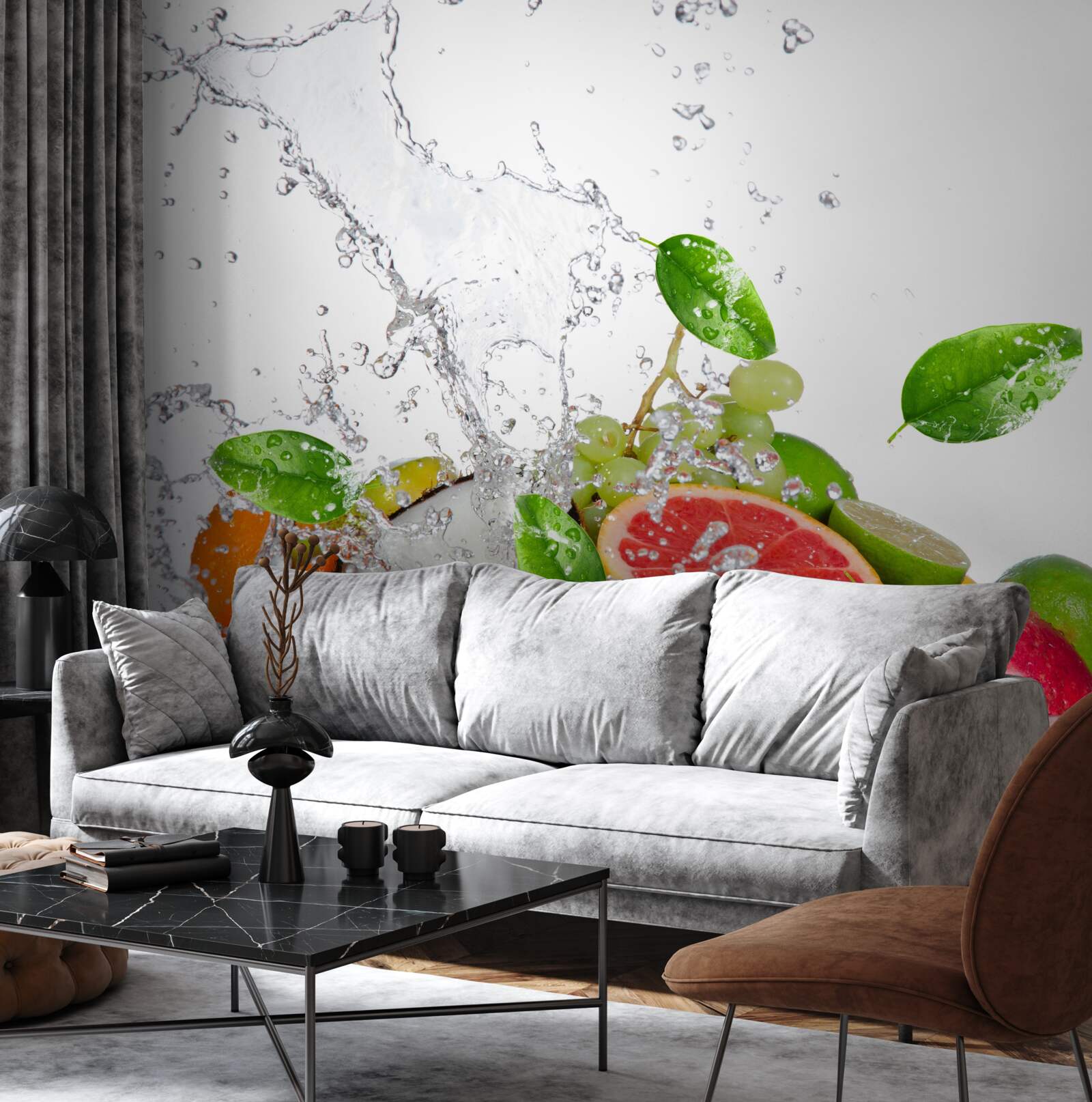 Fototapet fructe de sezon și apă de nucă de cocos