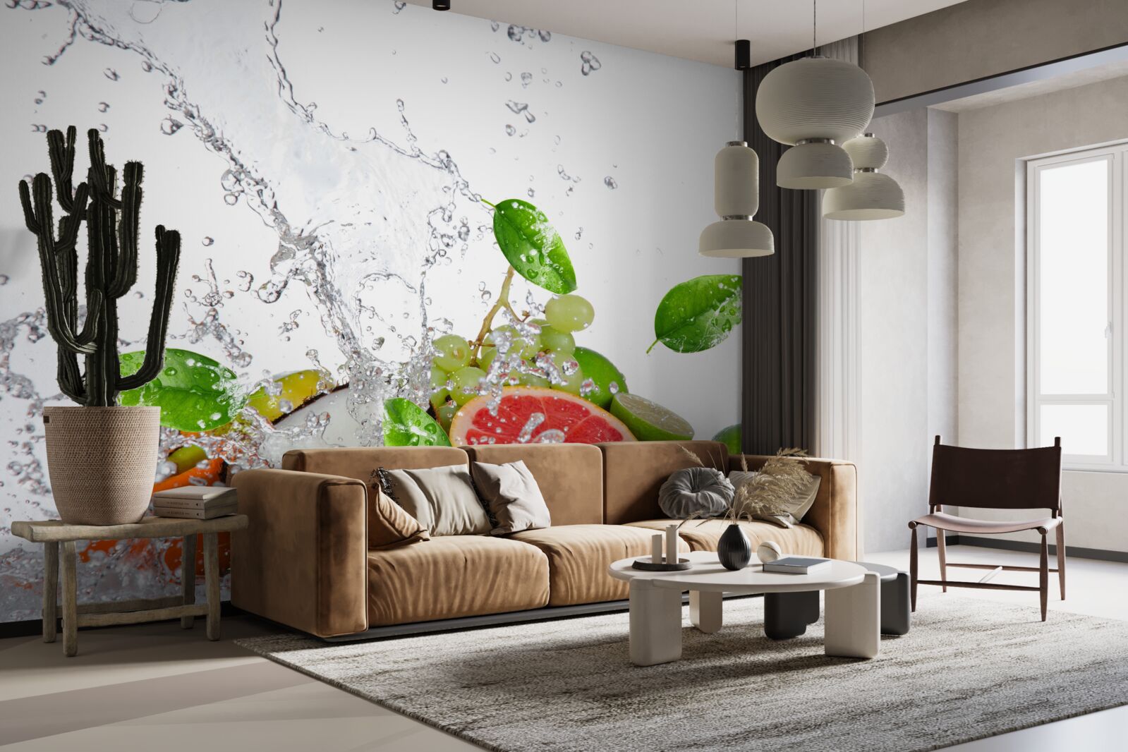 Fototapet fructe de sezon și apă de nucă de cocos