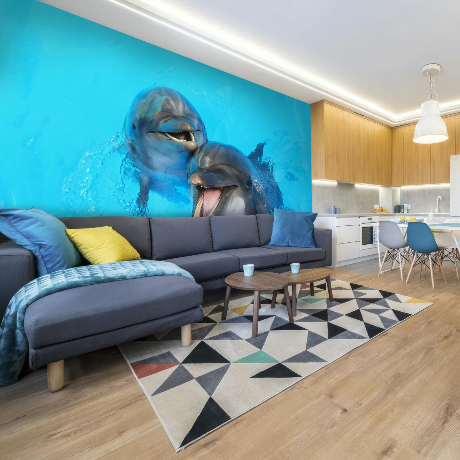 Fototapet doi delfini zâmbitori