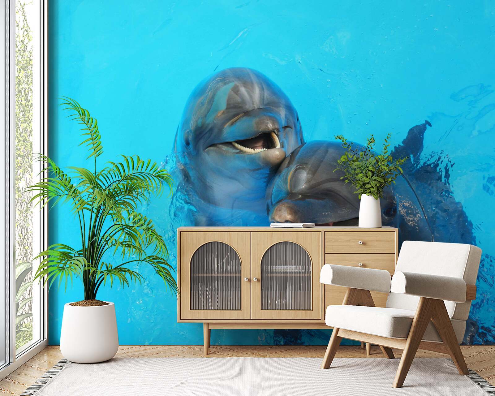 Fototapet doi delfini zâmbitori