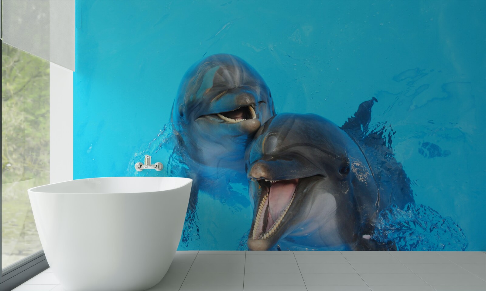 Fototapet doi delfini zâmbitori