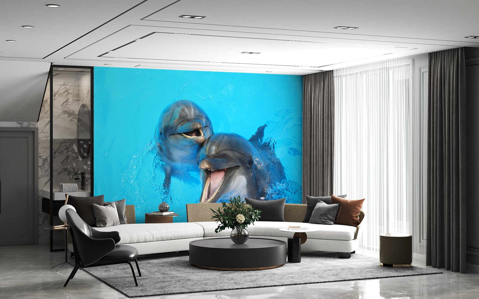 Fototapet doi delfini zâmbitori