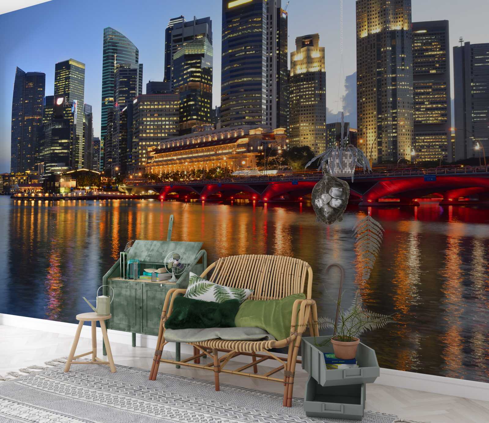 Fototapet luminile de seară ale unui mare oraș