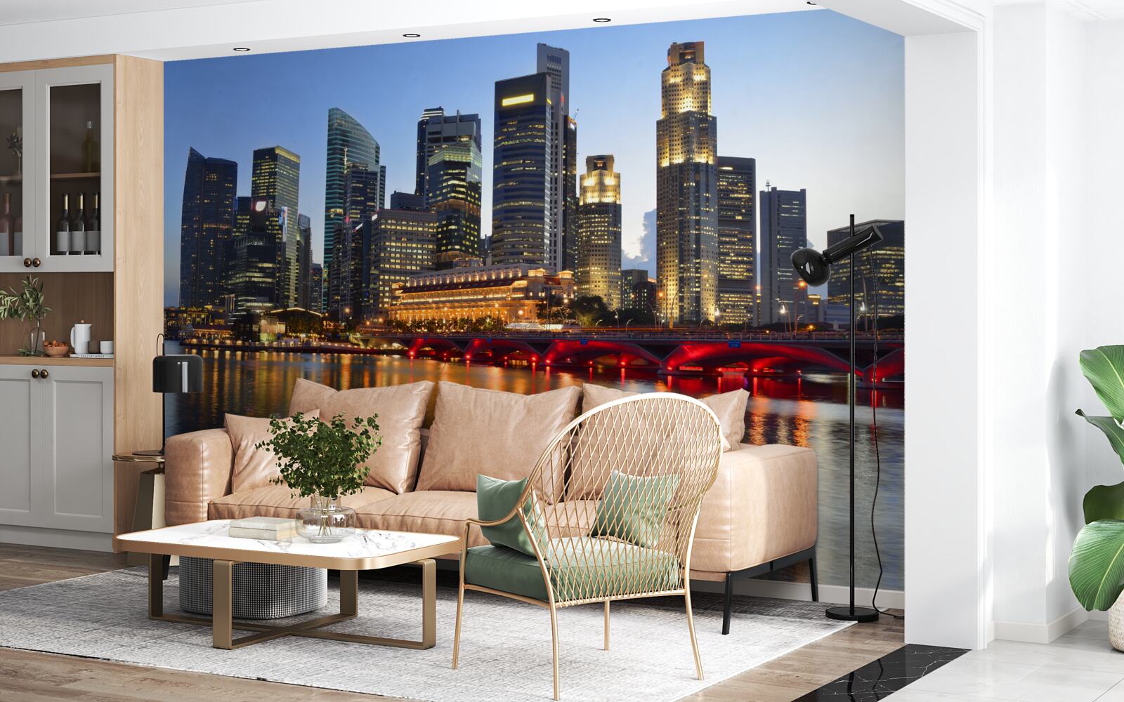 Fototapet luminile de seară ale unui mare oraș