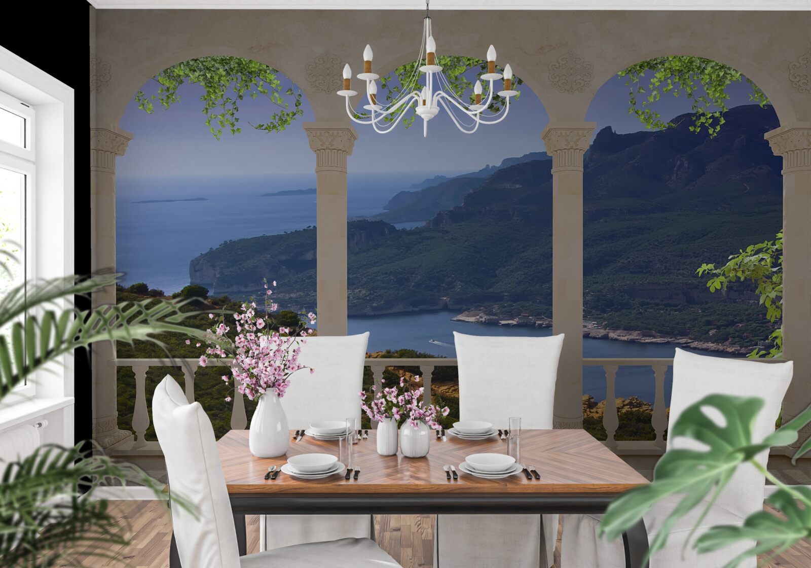 Fototapet vedere peisaj de pe terasă