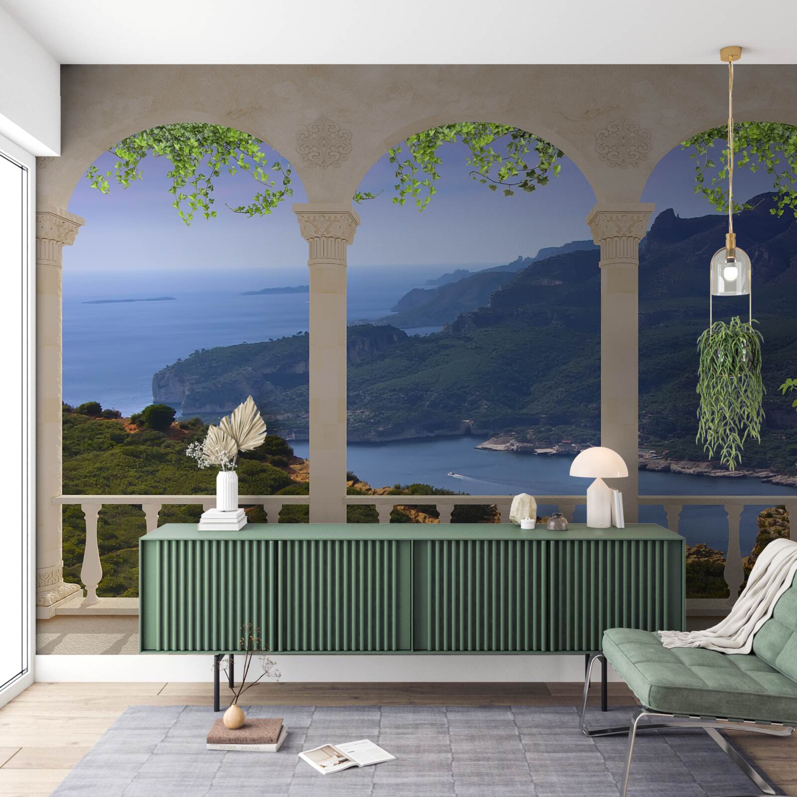 Fototapet vedere peisaj de pe terasă