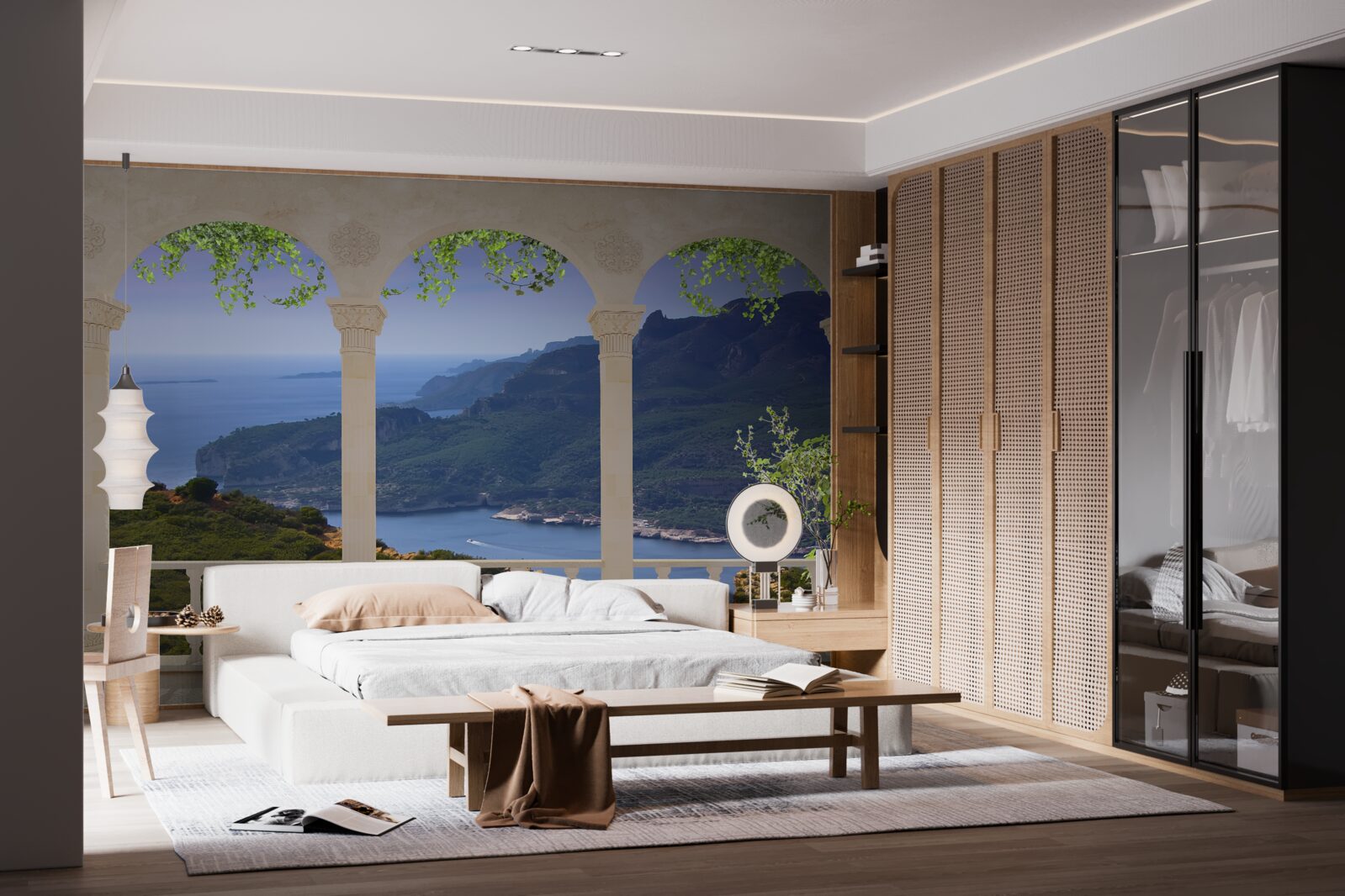 Fototapet vedere peisaj de pe terasă