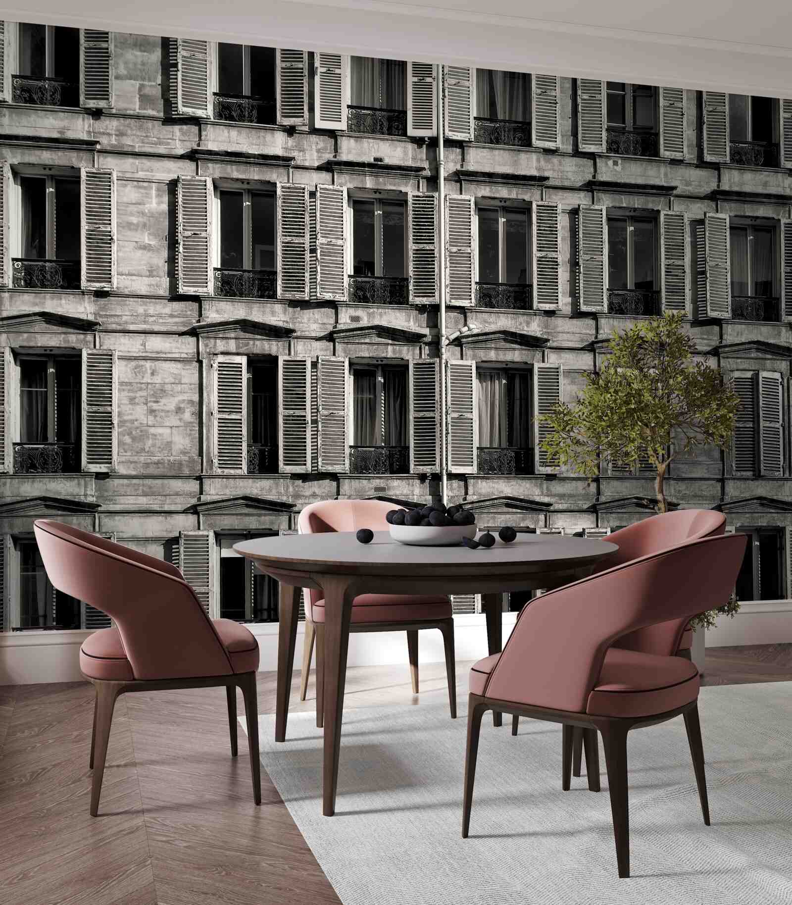 Fototapet ventilatoare de fereastră într-o paletă alb-negru