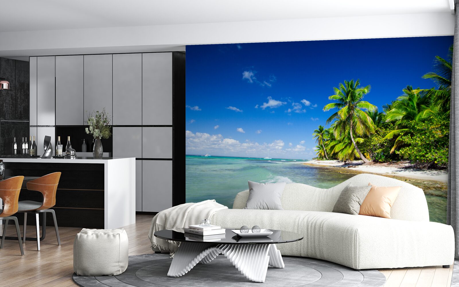 Fototapet valuri de mare pe o coastă tropicală