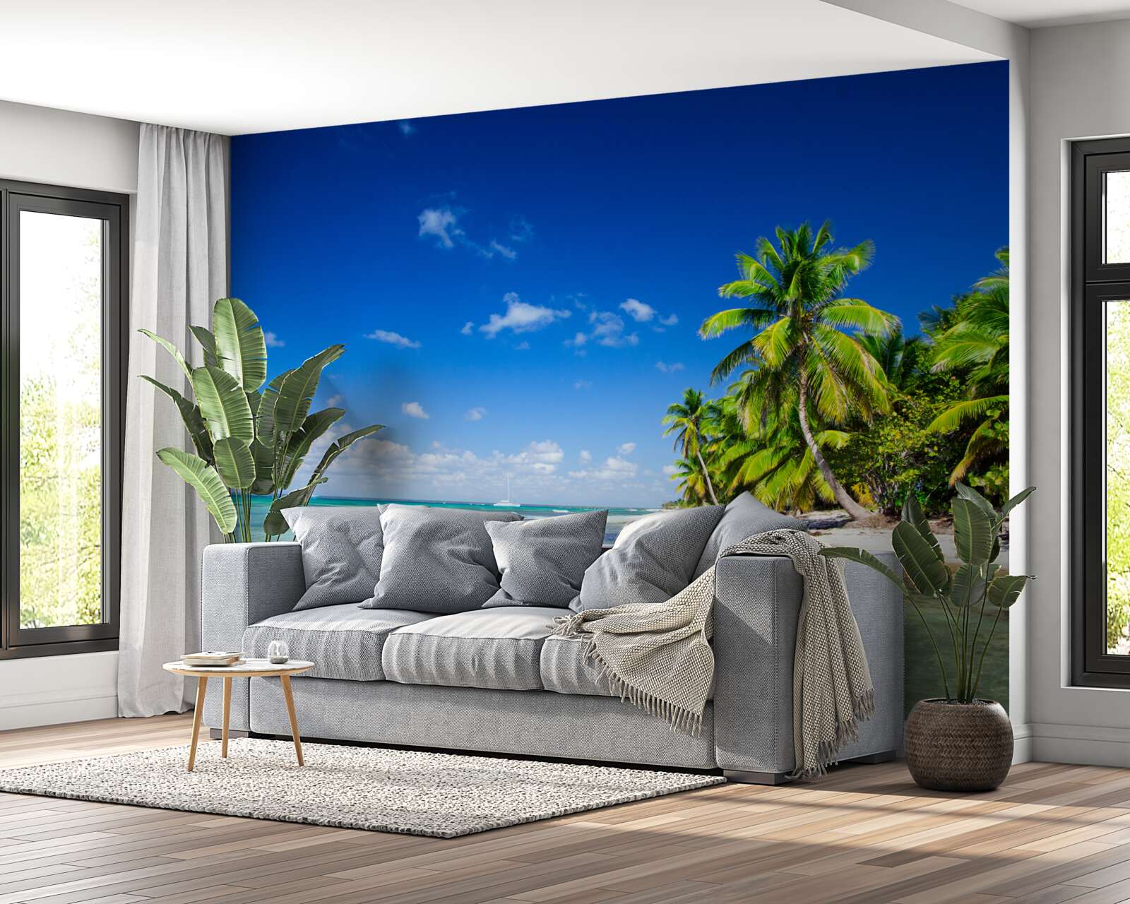 Fototapet valuri de mare pe o coastă tropicală