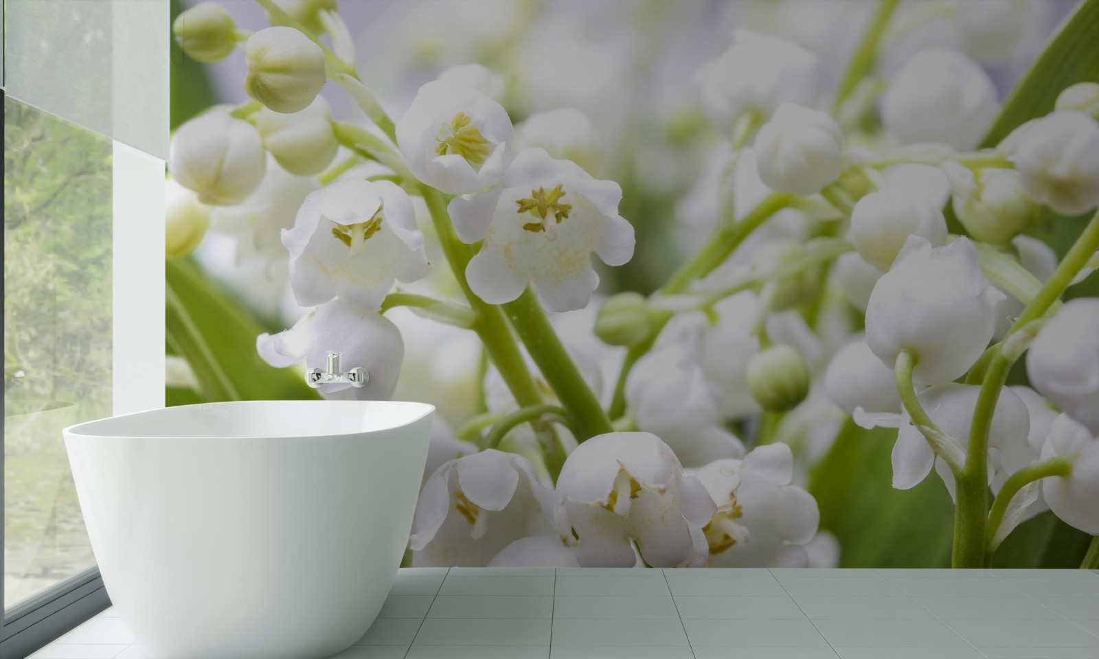 Fototapet picuri de zăpadă dimineața