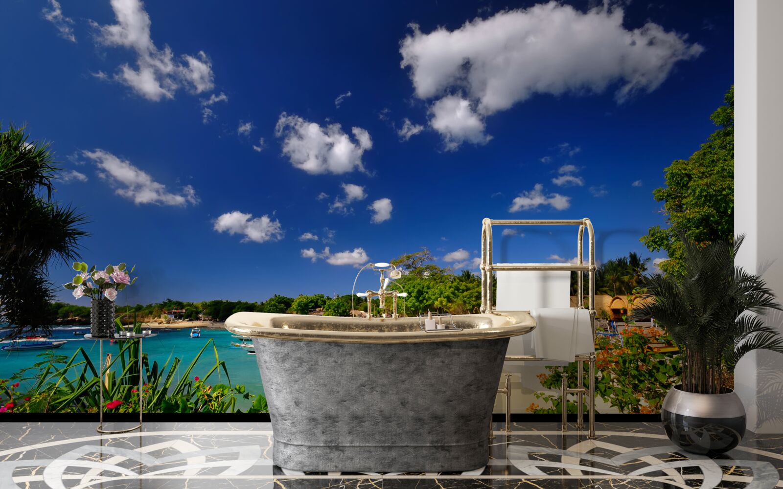 Fototapet coasta liniștită de vară a insulei