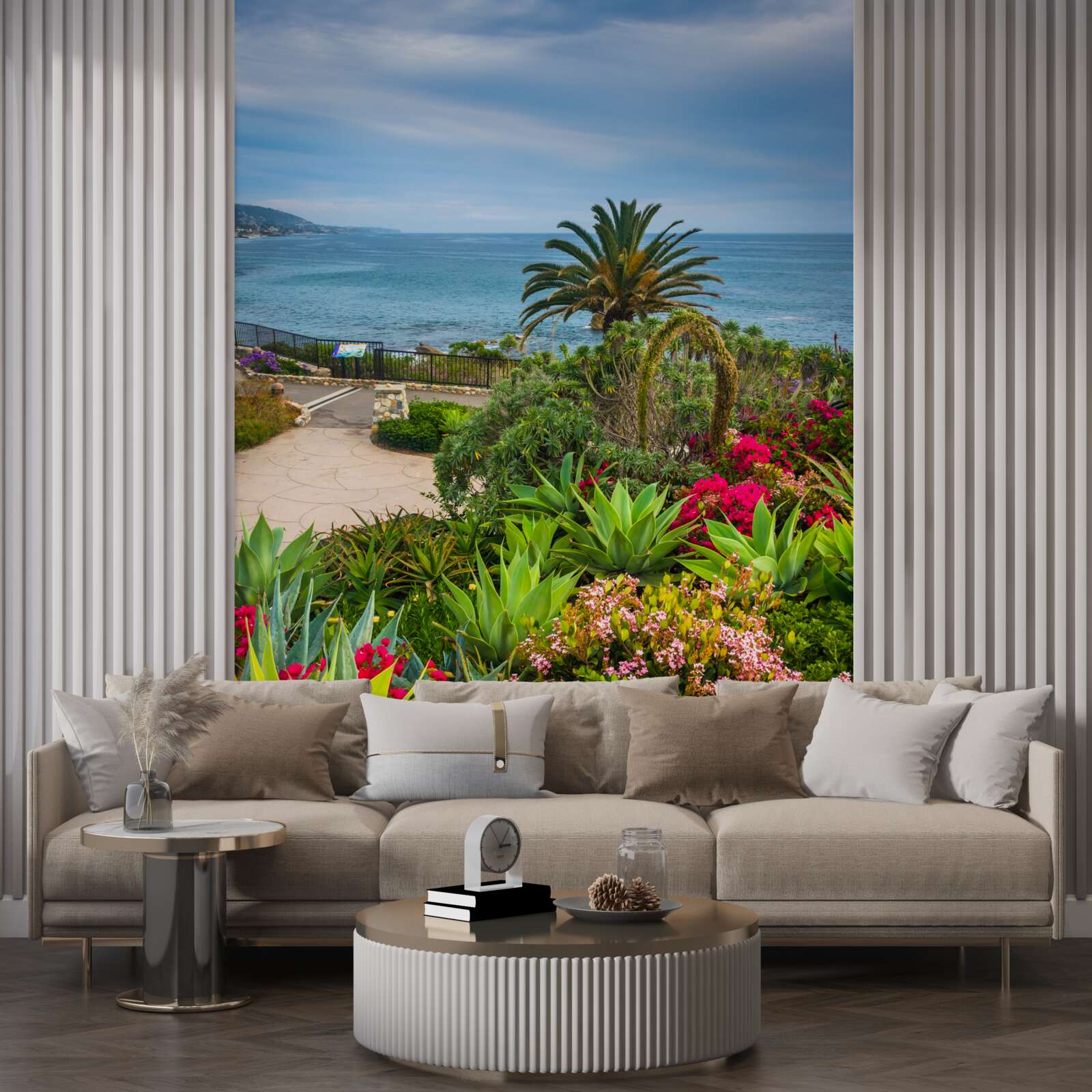 Fototapet verdeața crește lângă malul oceanului