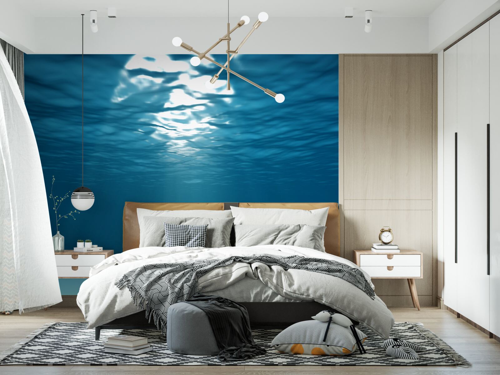 Fototapet razele soarelui pătrund în adâncurile apei