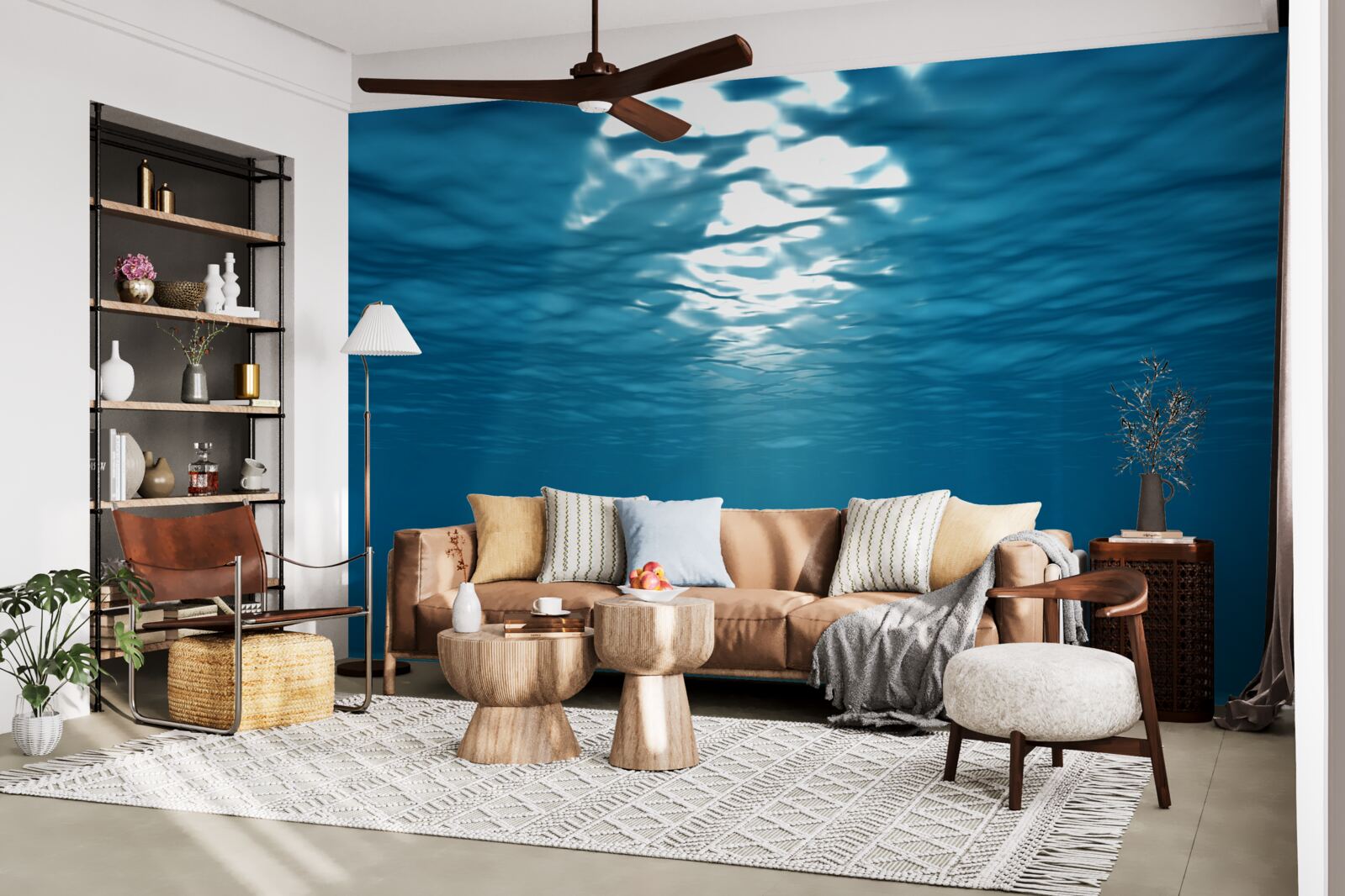 Fototapet razele soarelui pătrund în adâncurile apei