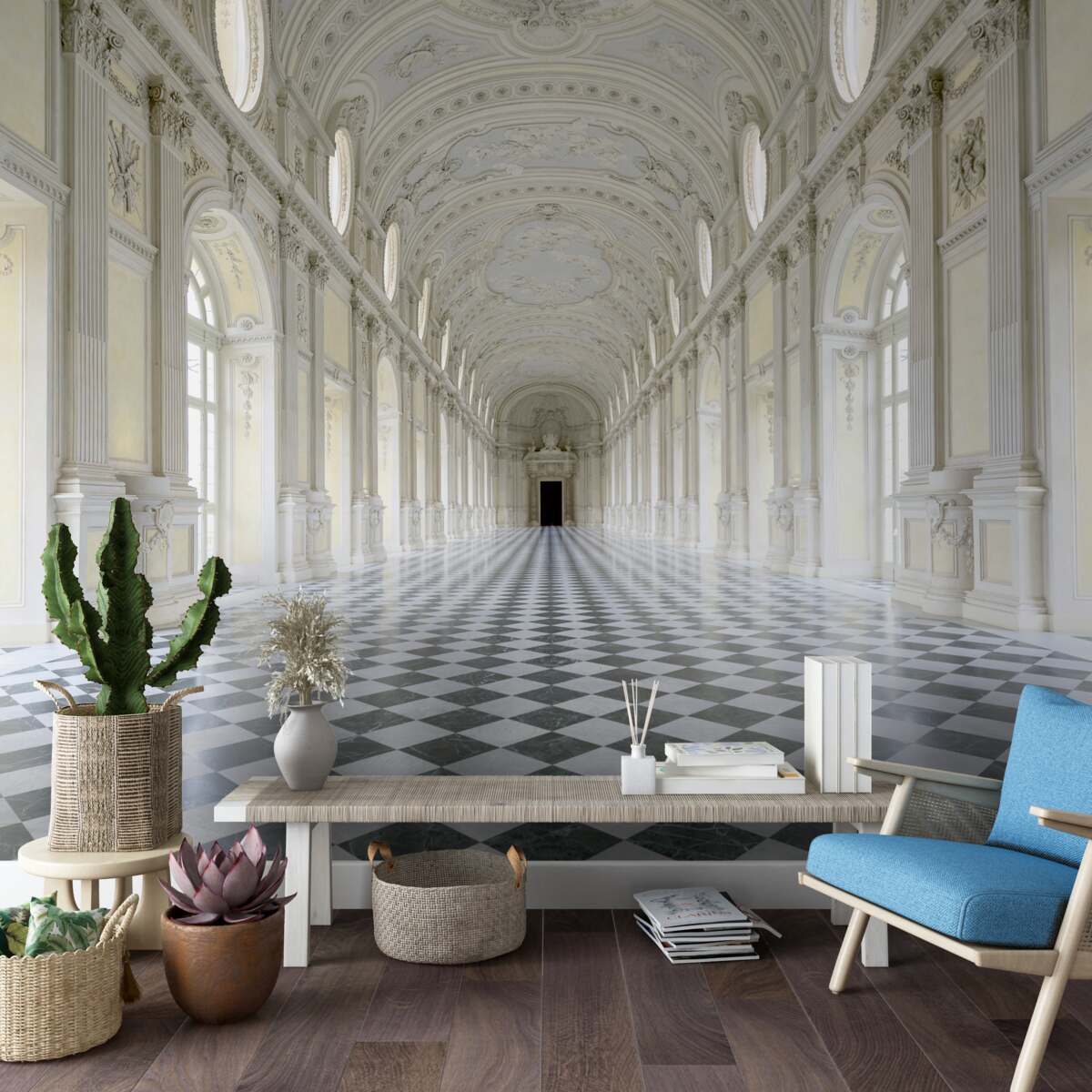 Fototapet mozaicuri într-un castel de lux