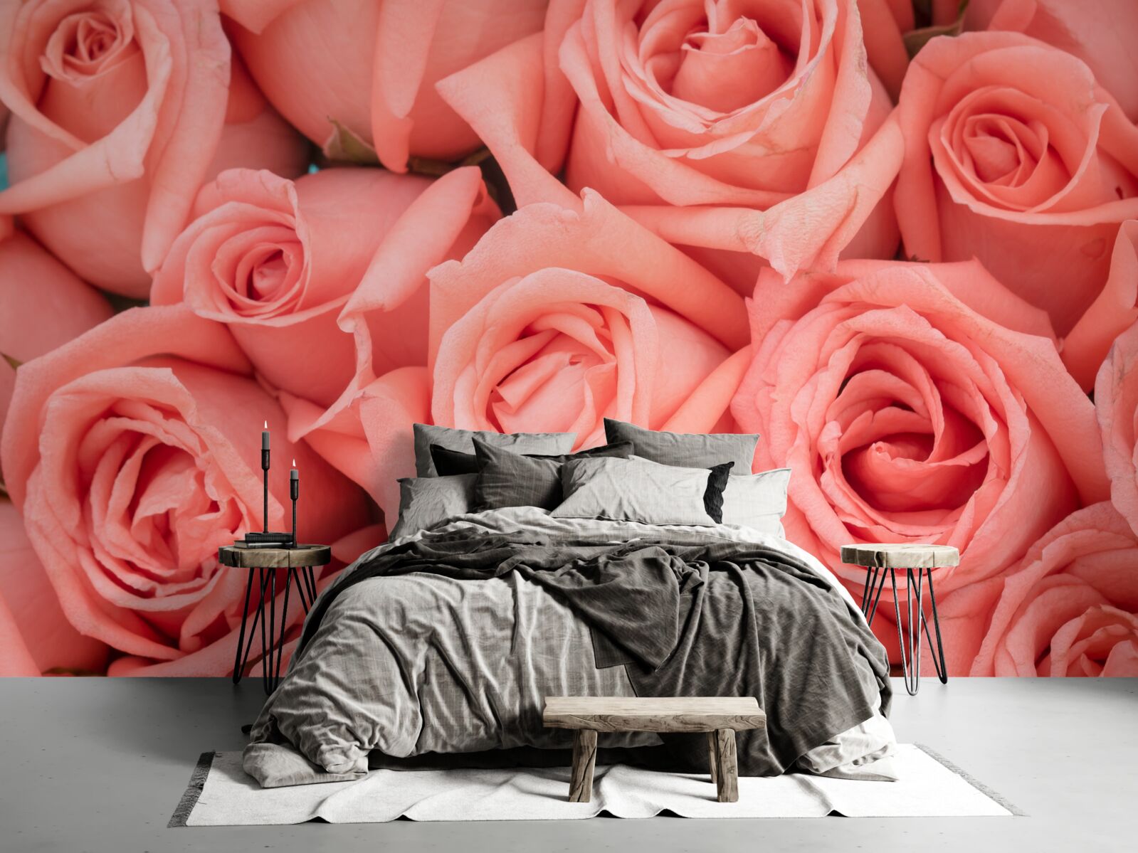 Fototapet muguri de trandafir roz