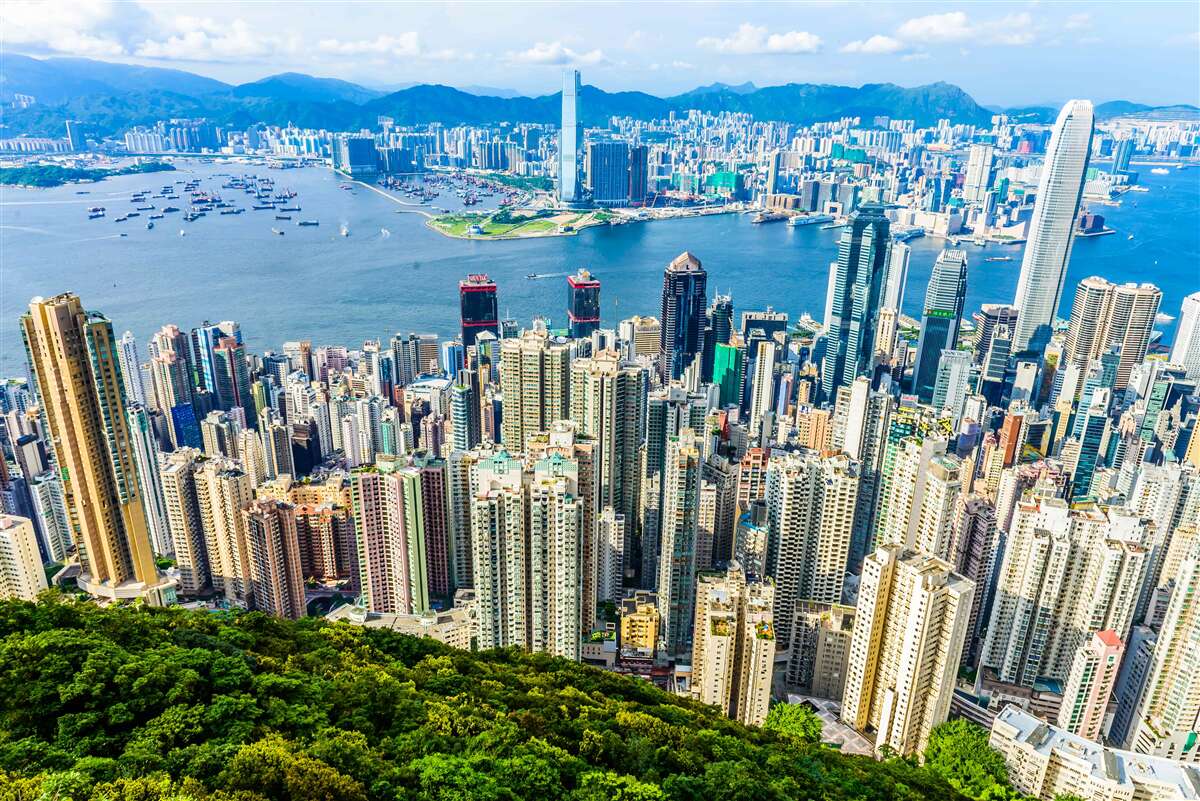 Fototapet Zgârie-nori din Shanghai într-o zi de vară