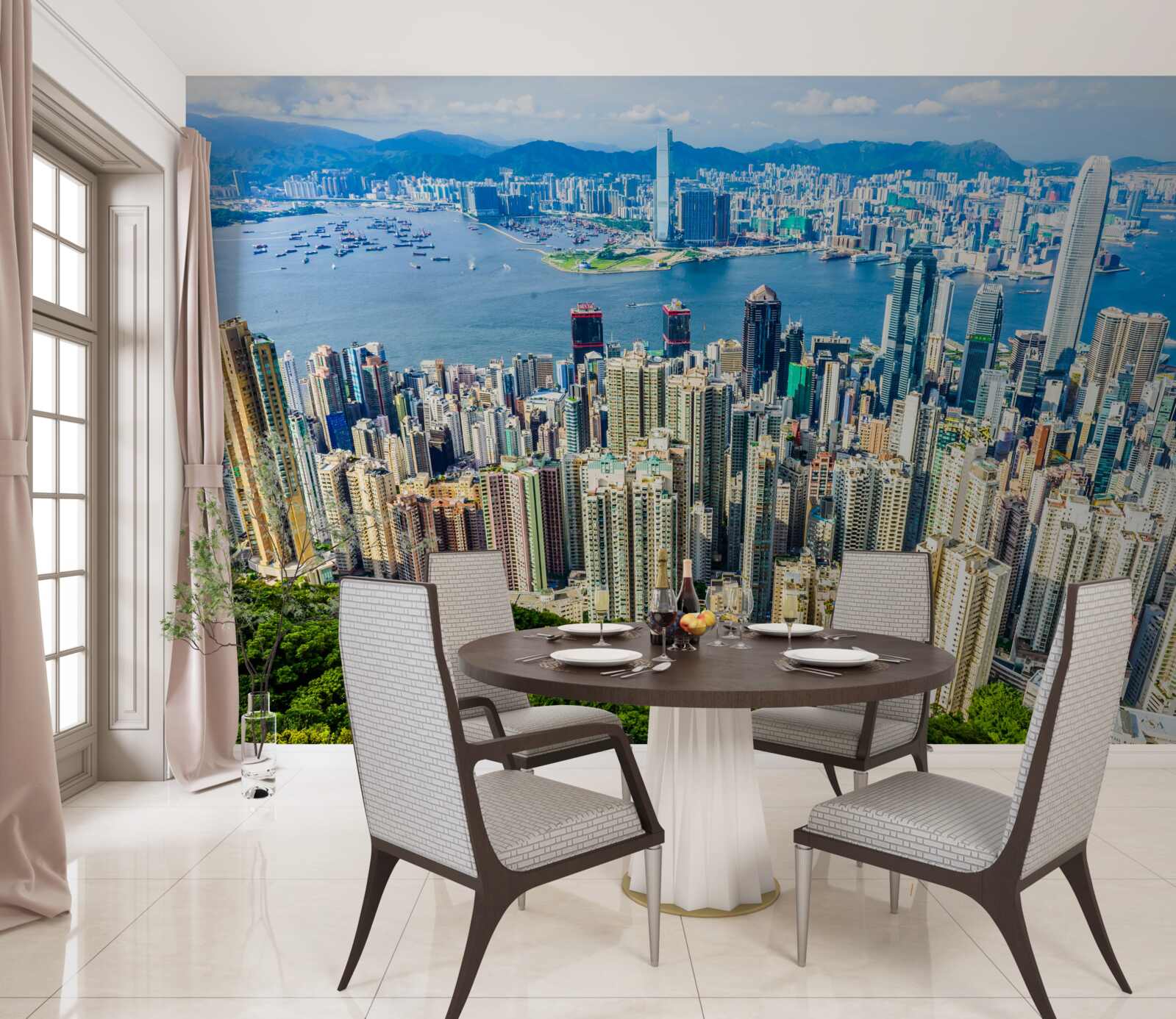 Fototapet Zgârie-nori din Shanghai într-o zi de vară