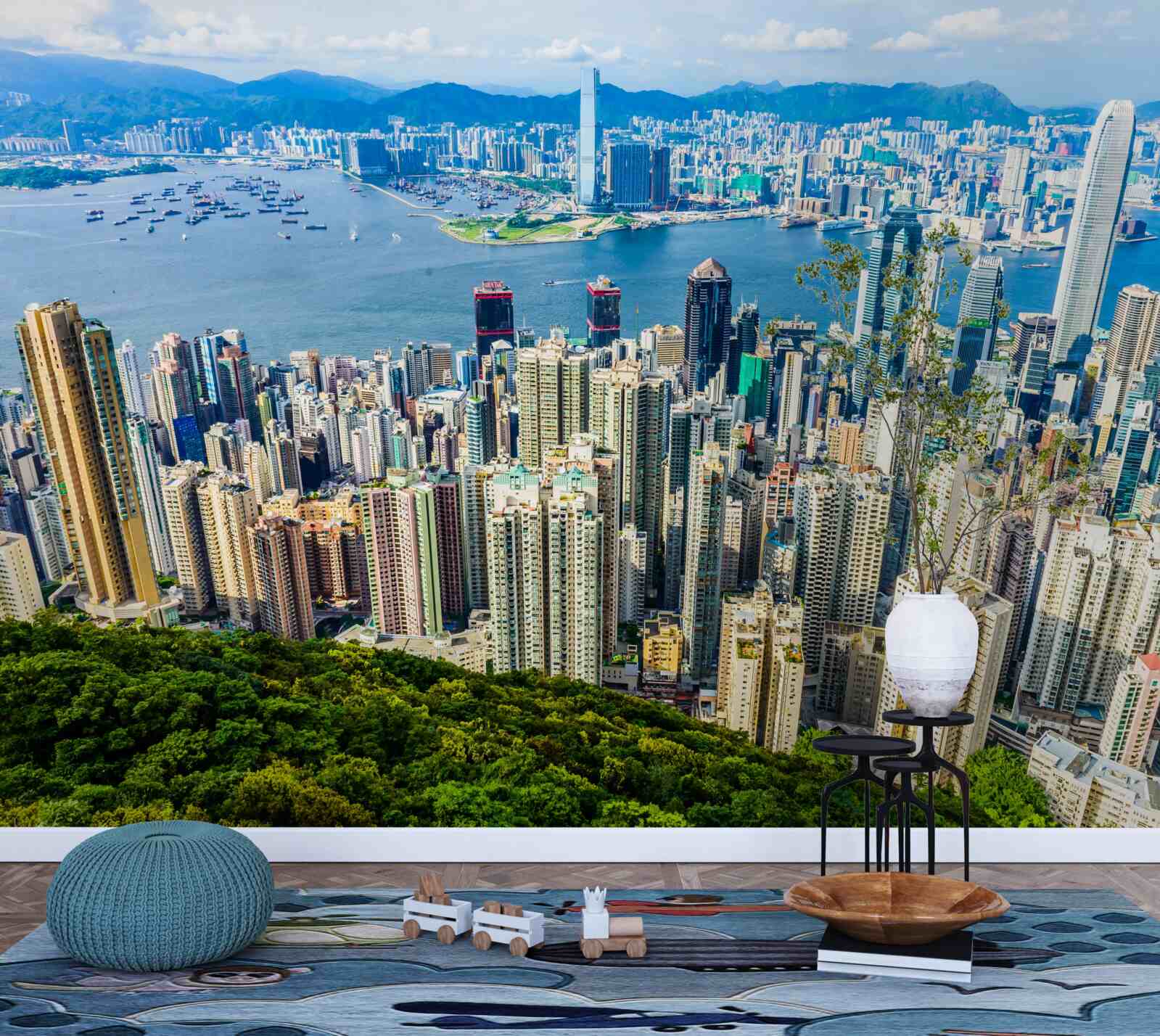 Fototapet Zgârie-nori din Shanghai într-o zi de vară