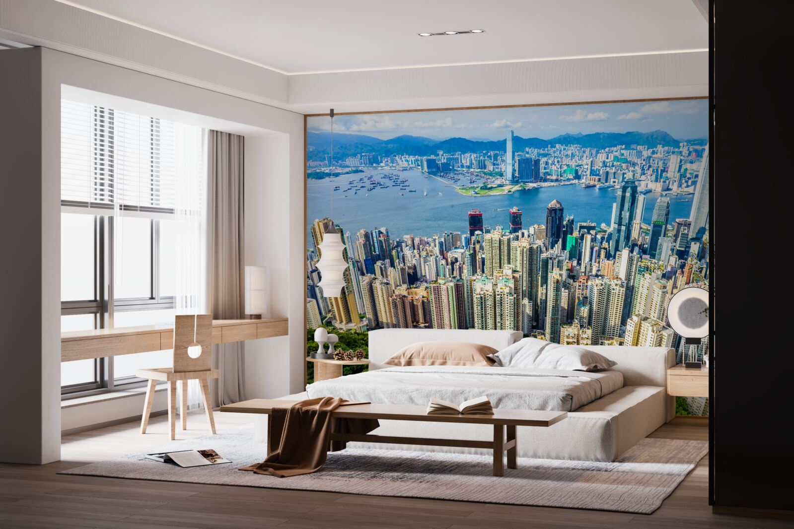 Fototapet Zgârie-nori din Shanghai într-o zi de vară