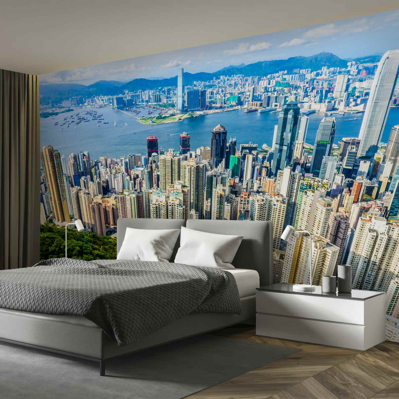 Fototapet Zgârie-nori din Shanghai într-o zi de vară