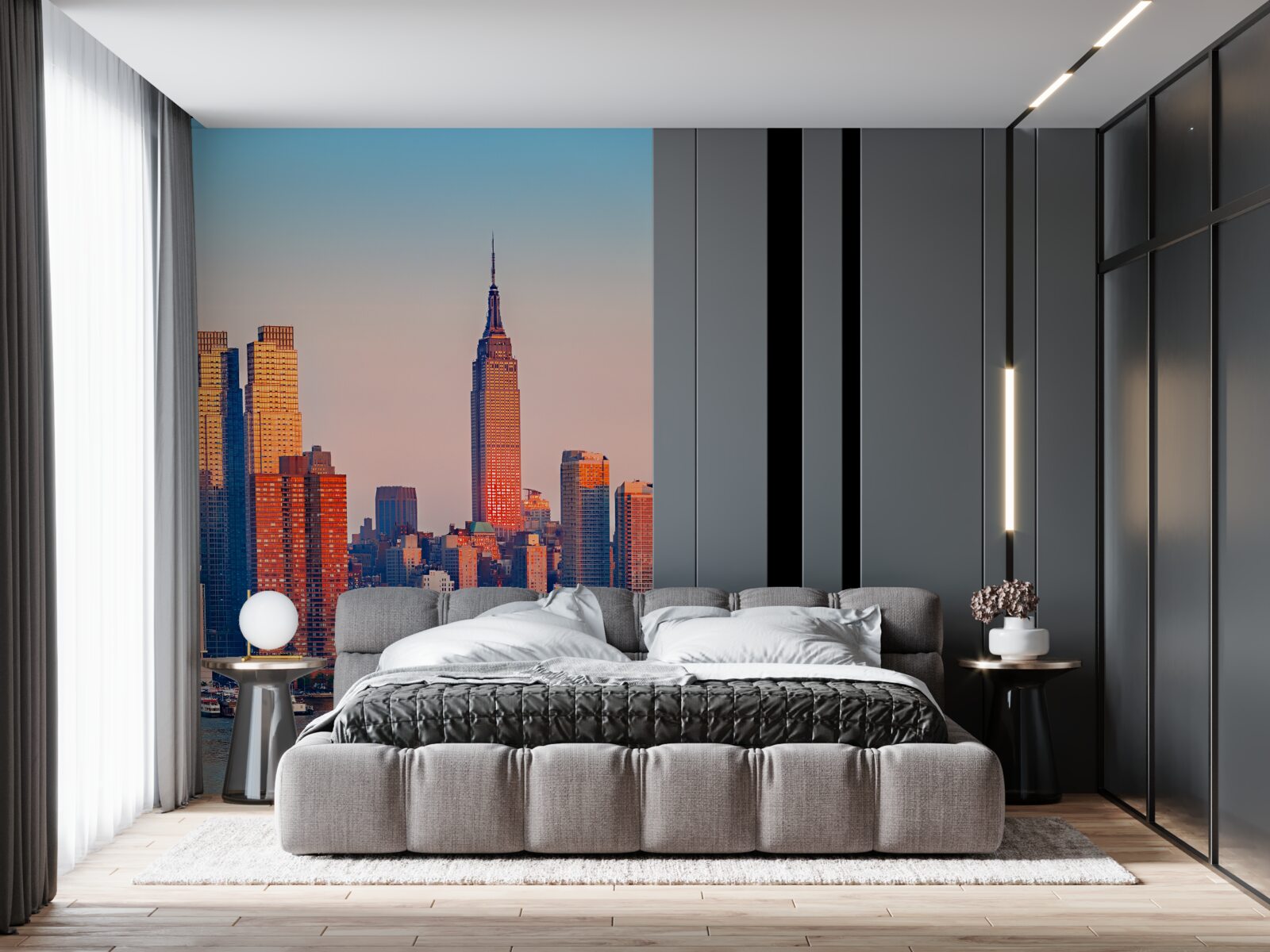 Fototapet apusul de soare cade pe new york