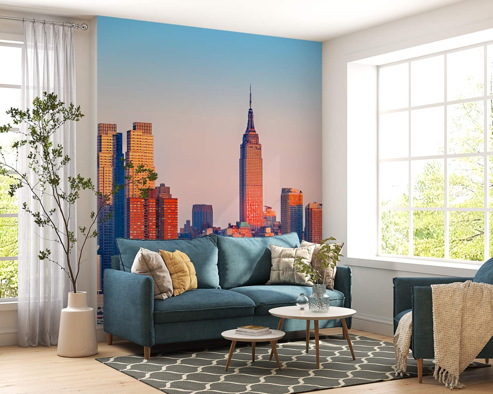 Fototapet apusul de soare cade pe new york