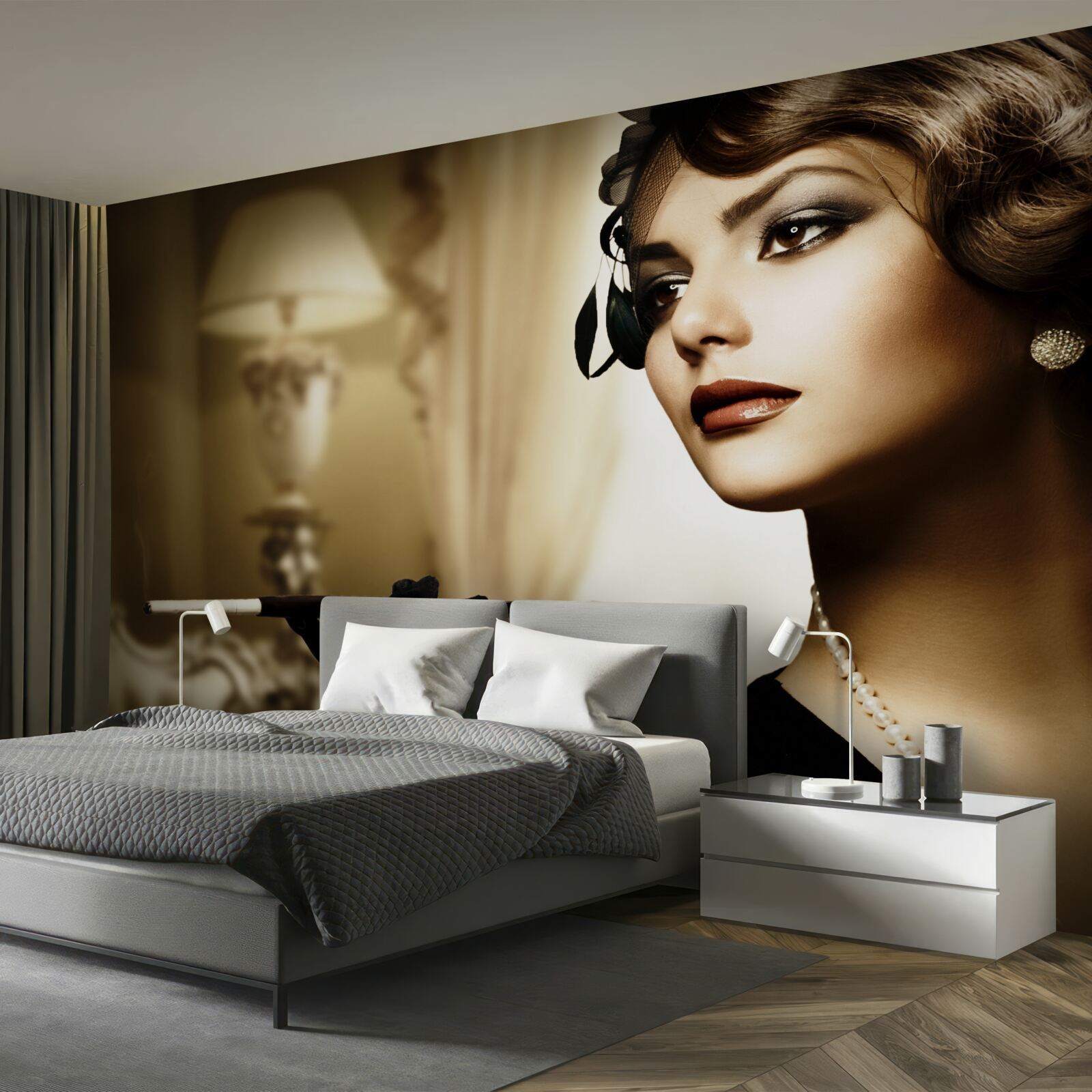 Fototapet fată cu o țigară