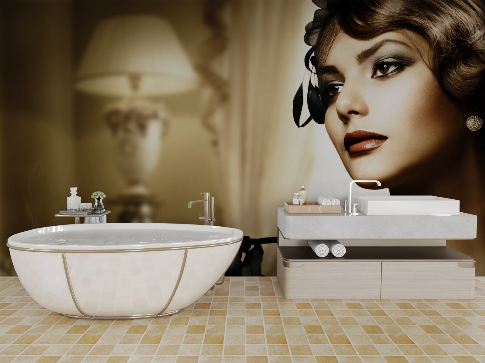 Fototapet fată cu o țigară