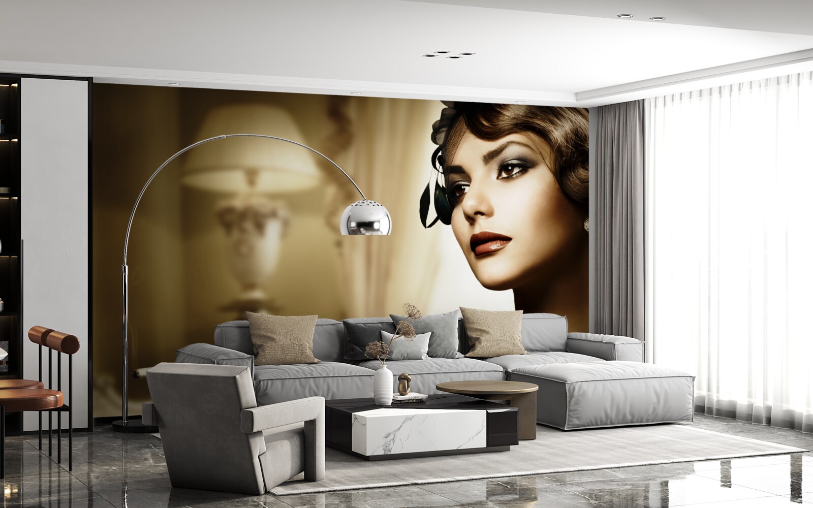 Fototapet fată cu o țigară