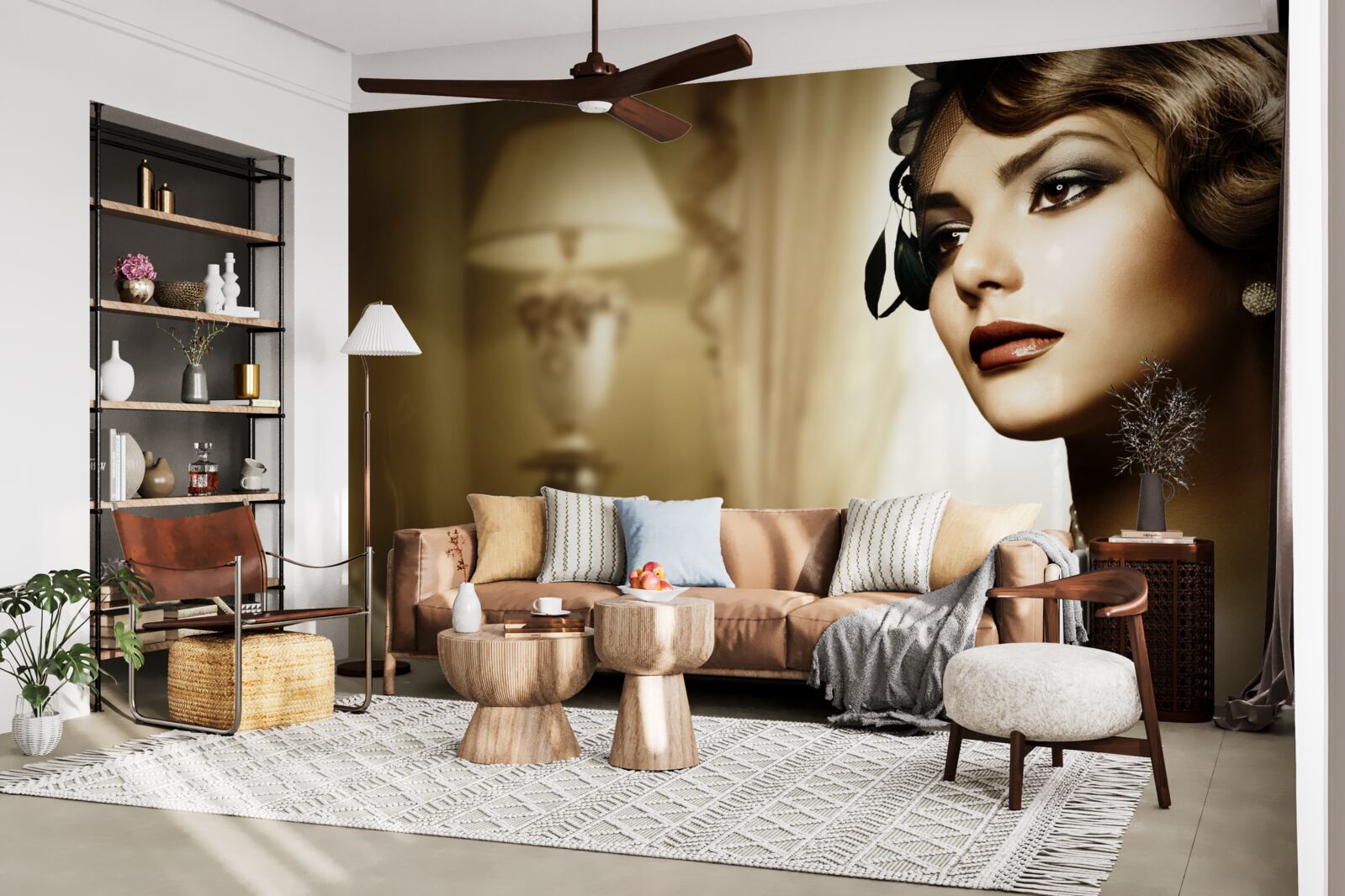 Fototapet fată cu o țigară