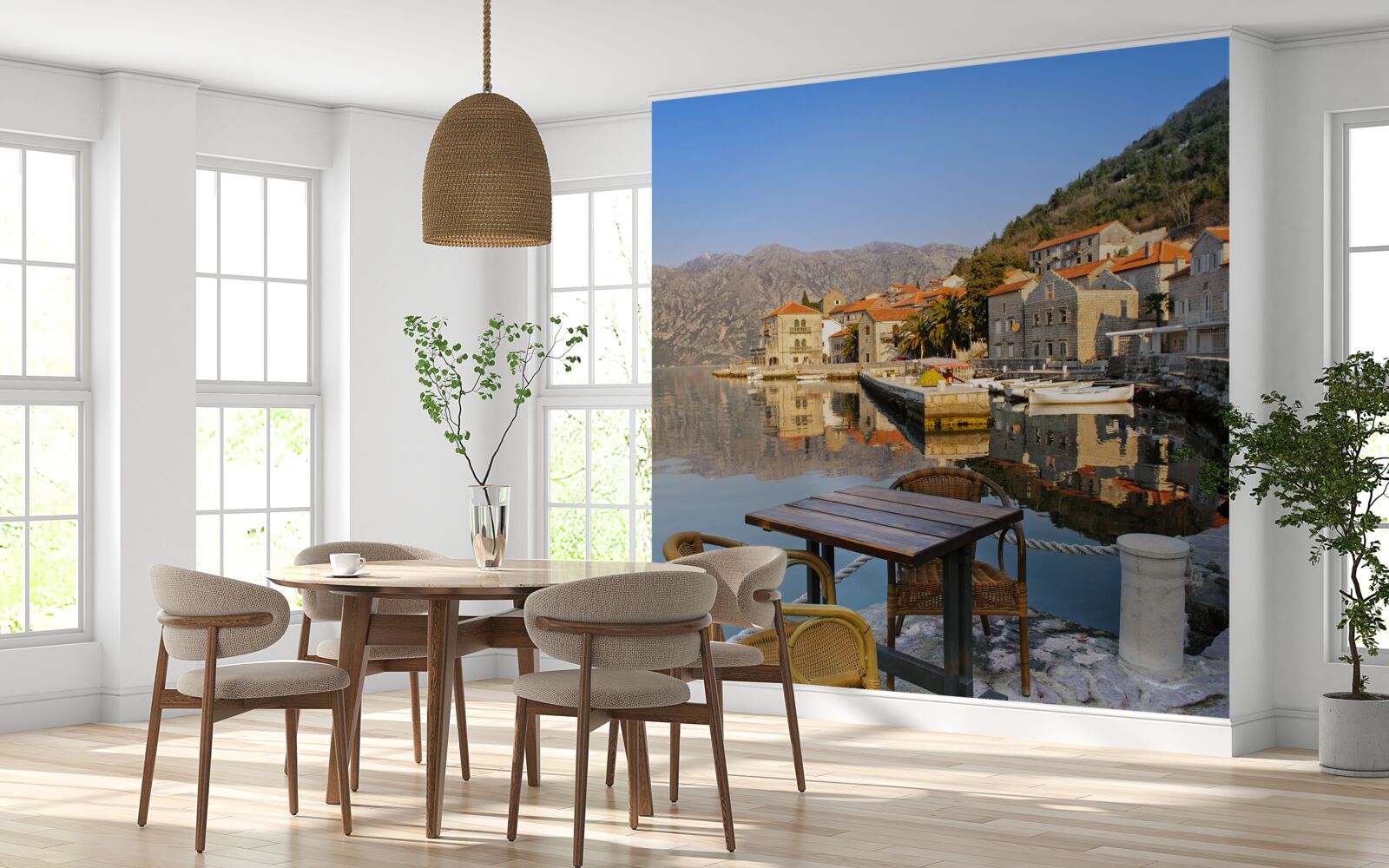 Fototapet spațiu confortabil pentru relaxare pe malul râului