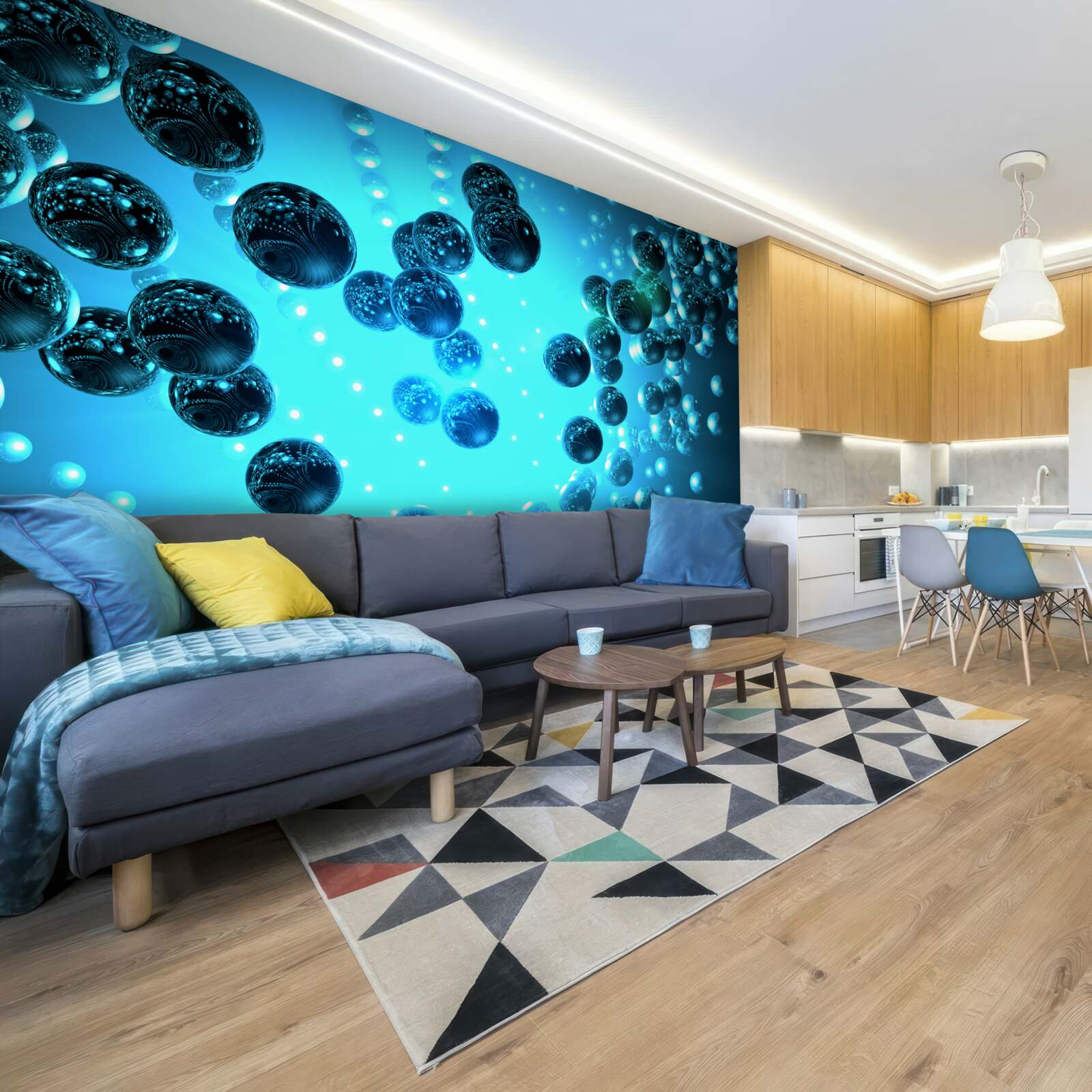 Fototapet apa dintr-un pahar este formată din molecule