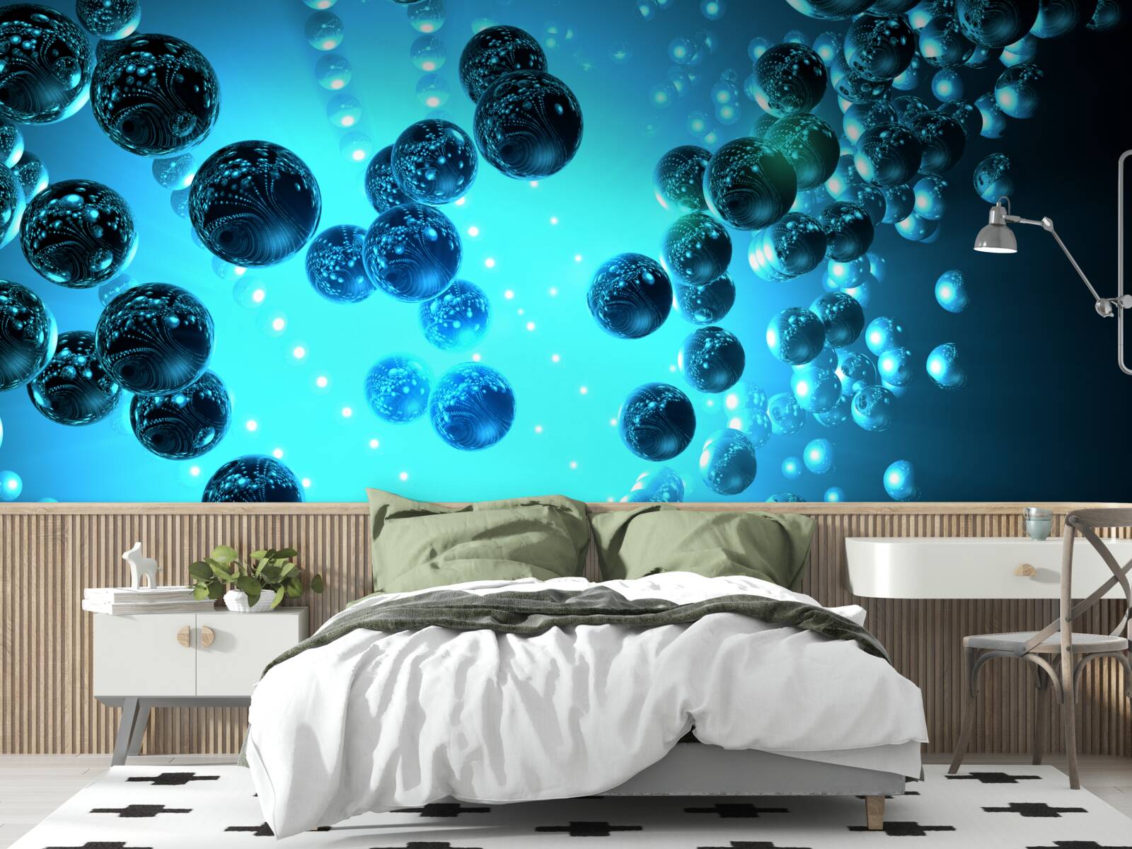 Fototapet apa dintr-un pahar este formată din molecule