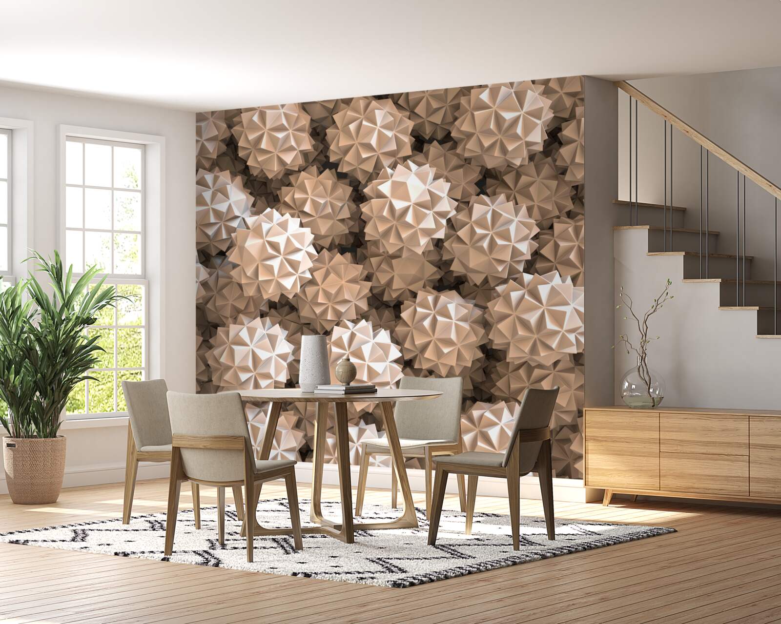 Fototapet compoziție abstractă de sfere ascuțite