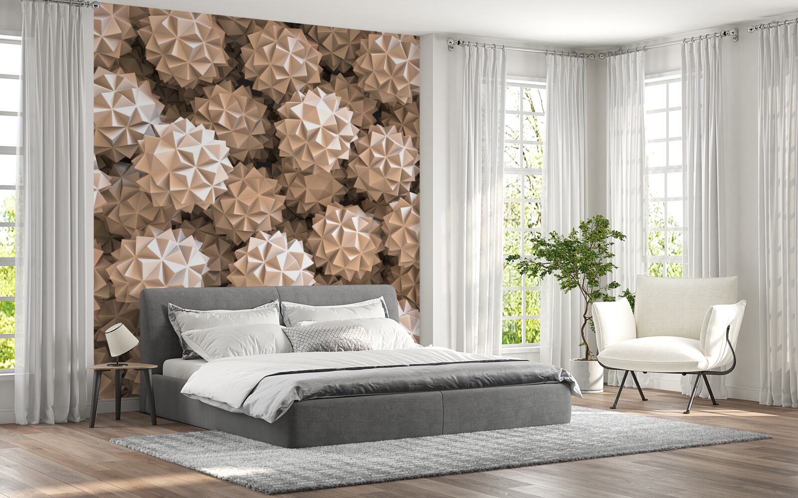 Fototapet compoziție abstractă de sfere ascuțite