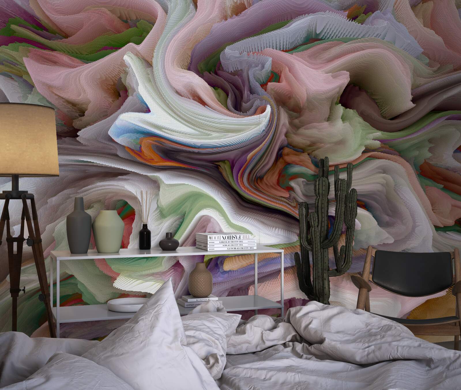 Fototapet nisip pestriț în reflexia peisajului