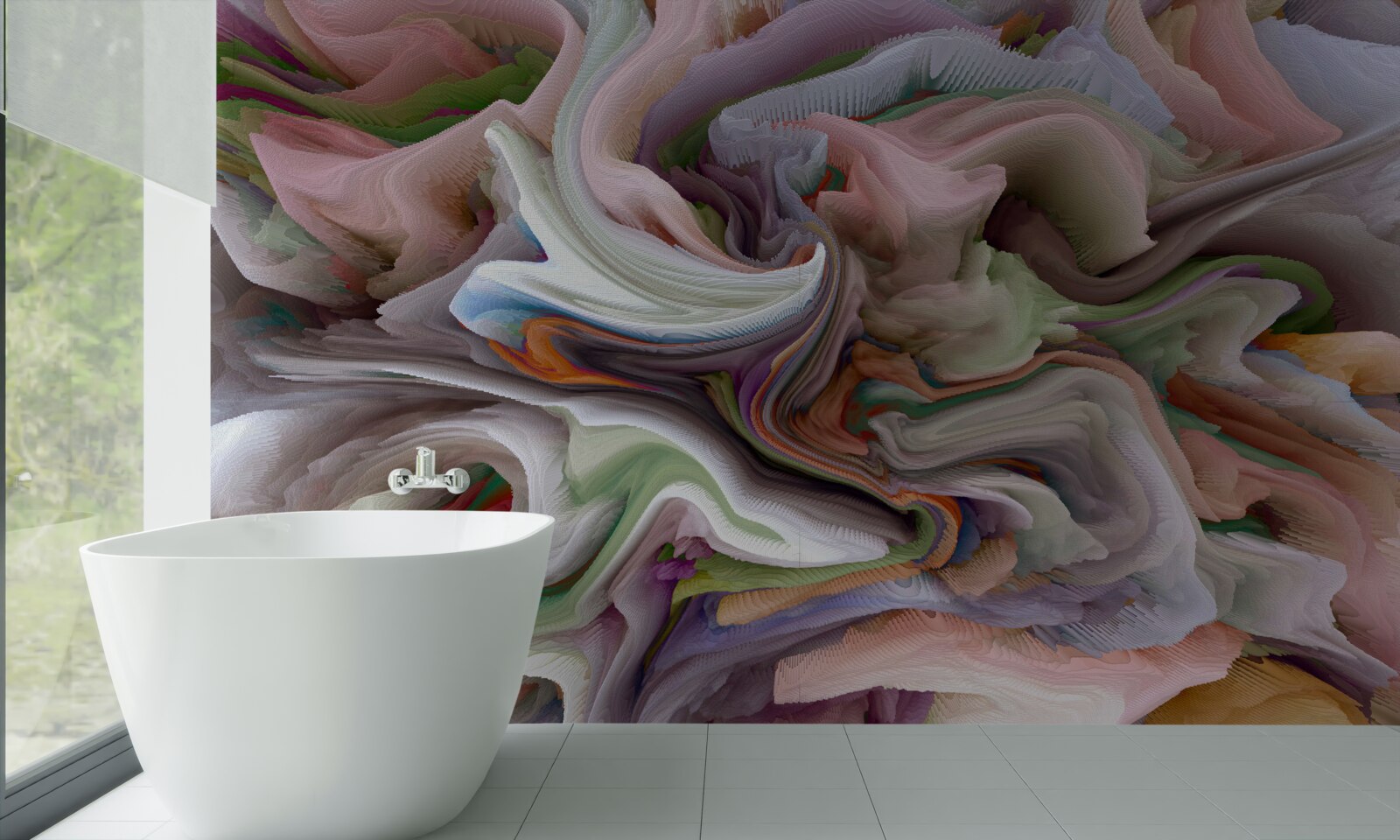 Fototapet nisip pestriț în reflexia peisajului