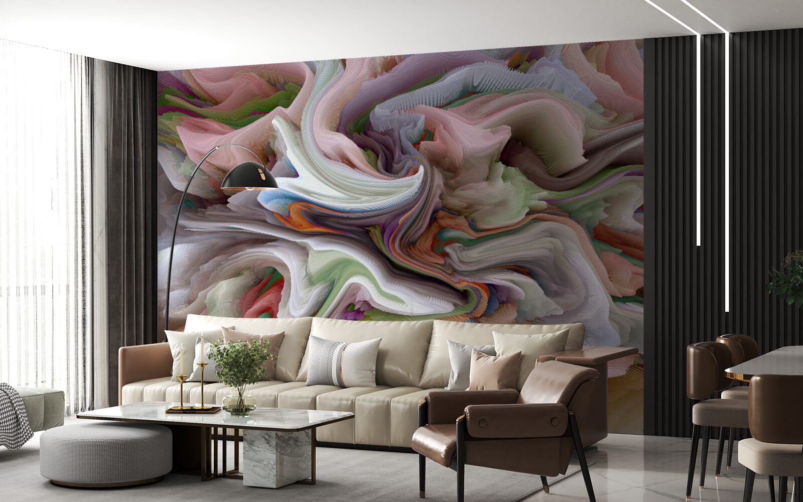 Fototapet nisip pestriț în reflexia peisajului