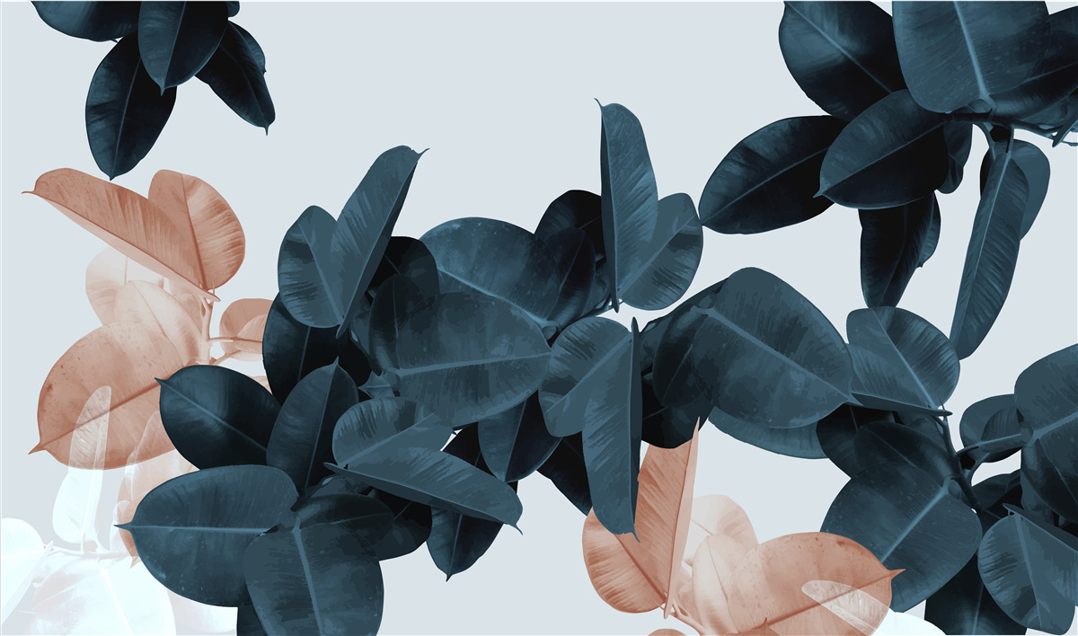 Fototapet frunze tropicale în diferite nuanțe