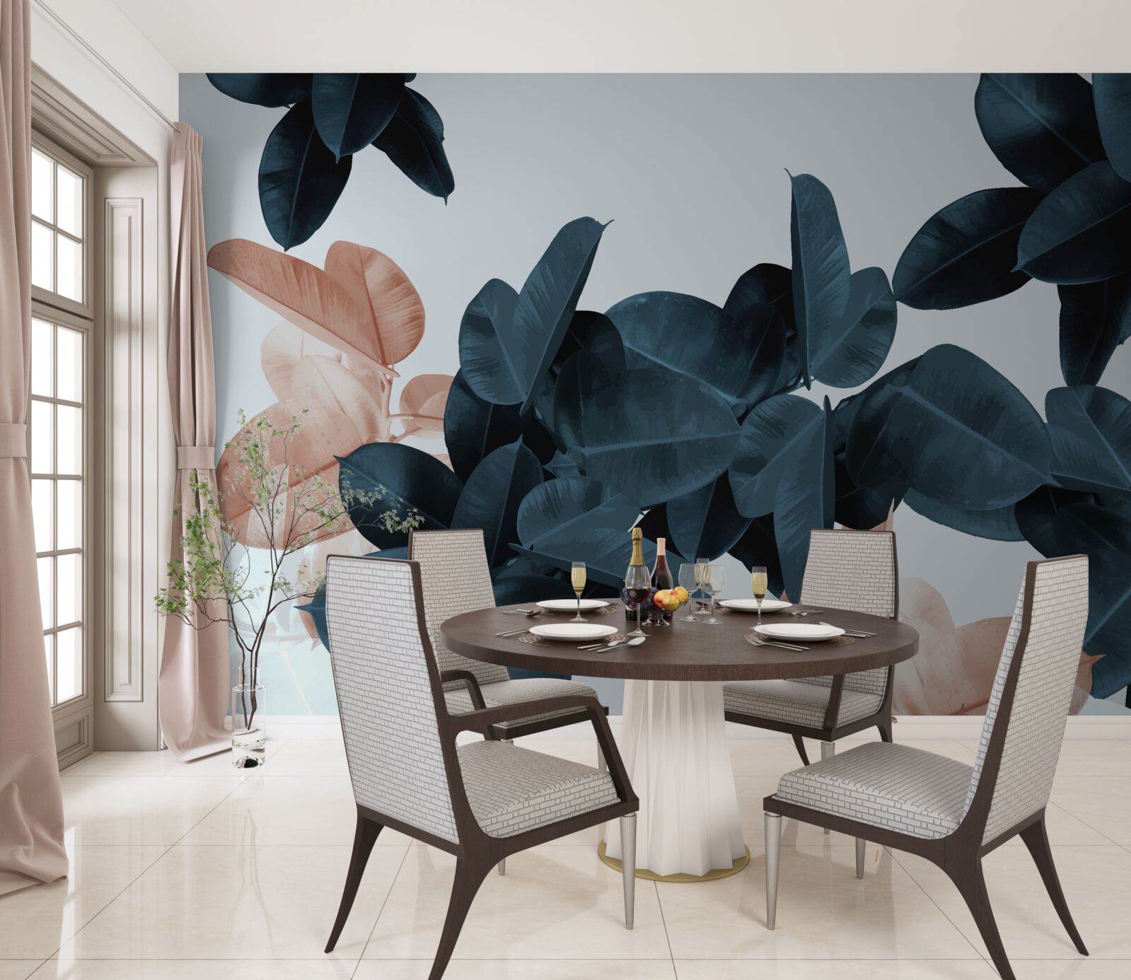 Fototapet frunze tropicale în diferite nuanțe