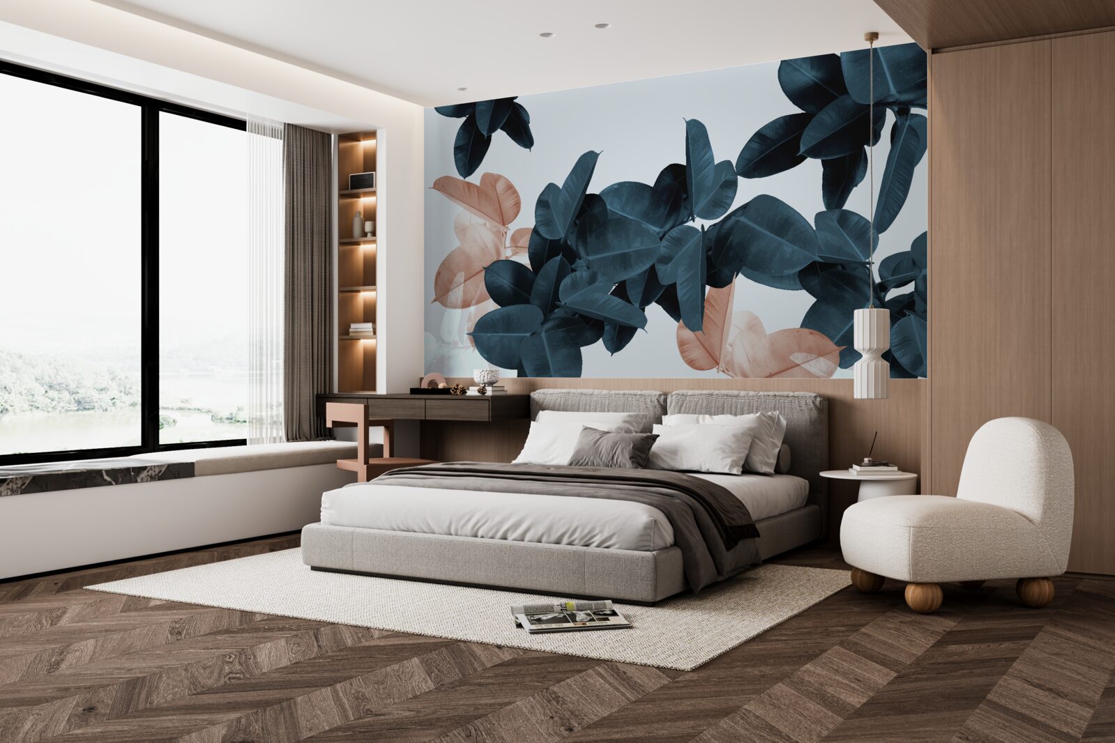 Fototapet frunze tropicale în diferite nuanțe